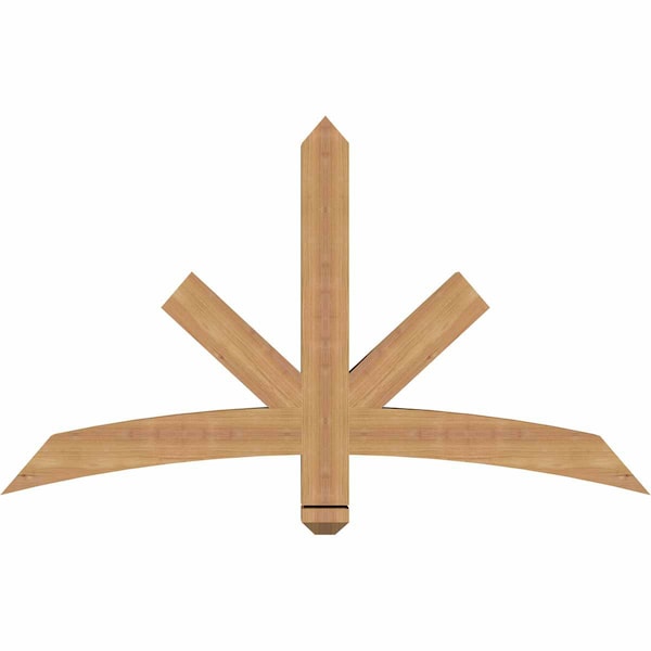Ekena Millwork Alberta Smooth Timber Gable Bracket, Western Red Cedar, 48"W x 28"H x 3 1/2"D x 3 1/2"F, 14/12 Pitch GBW048X28X0404ALB00SWR - main